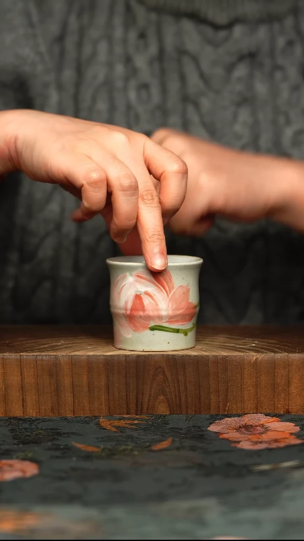 杯釉下彩手工手绘同款陶器