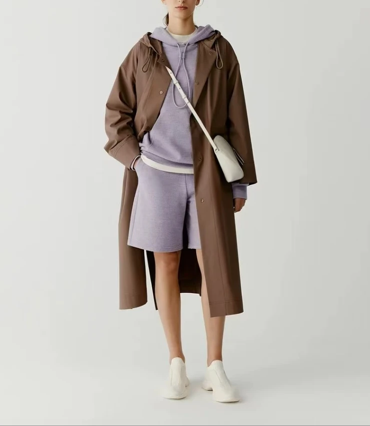 『朱小姐』“露水风衣”羊毛真丝混纺春夏款  E433