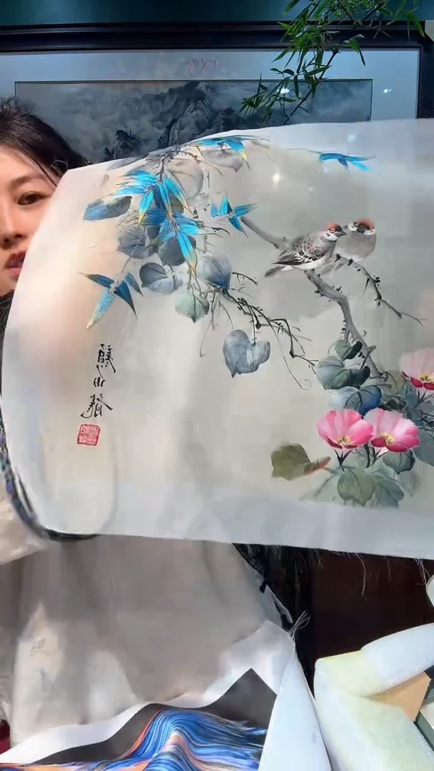 横款非遗苏绣手工刺绣绣片