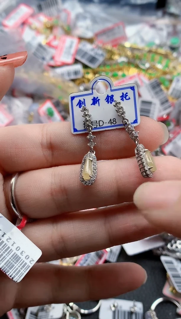 银S925镶嵌戒指翡翠天然A货缅甸翡翠