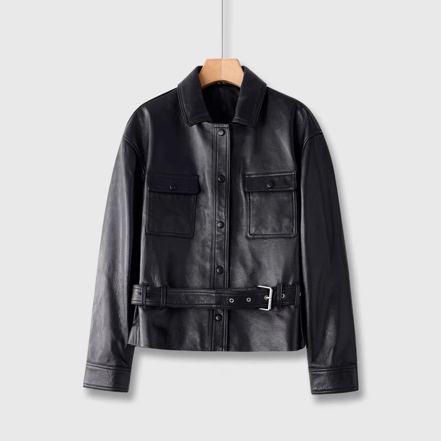 【DS】英国进口小绵羊真皮皮衣 软糯感 自然泡皮女士春秋款