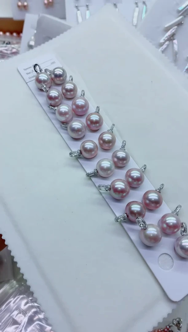 淡水珍珠银S925镶嵌吊坠(不含链)多样性发其一，非无暇