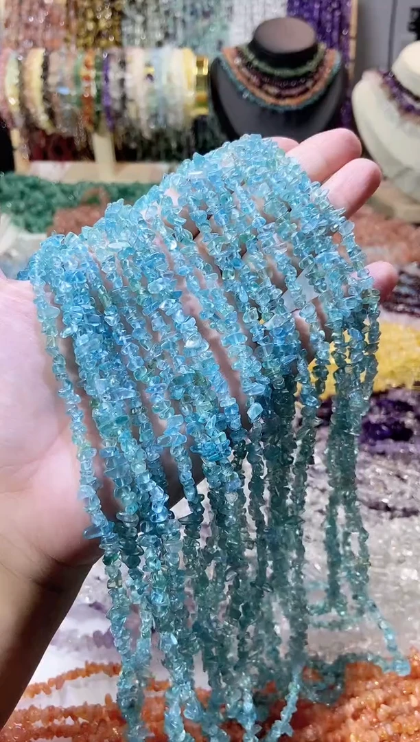 未镶嵌珠宝半成品水晶小蓝磷灰