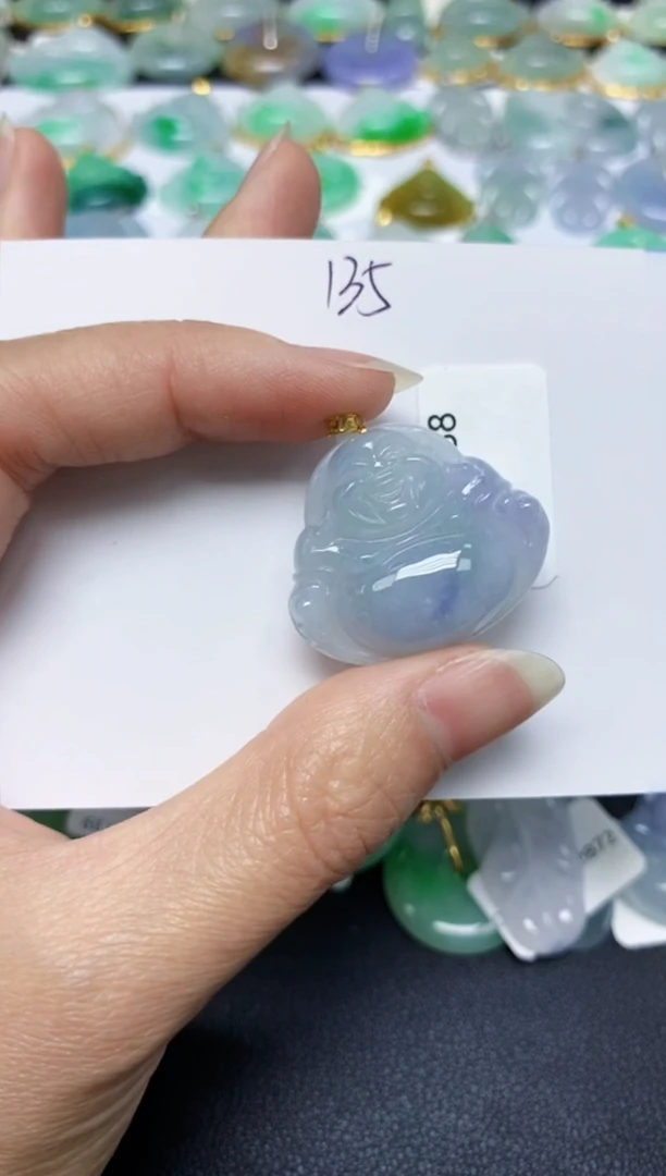 翡翠18K金镶嵌颈饰 天然翡翠A货