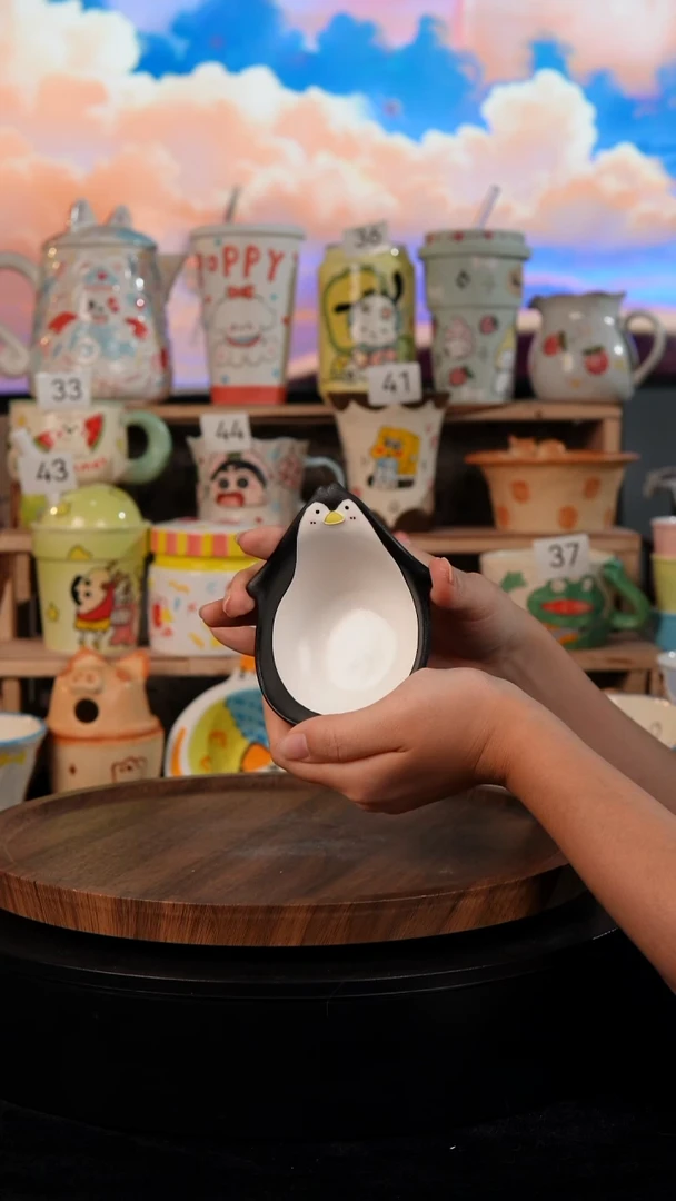 陶瓷双饮款景德镇手工手绘陶瓷