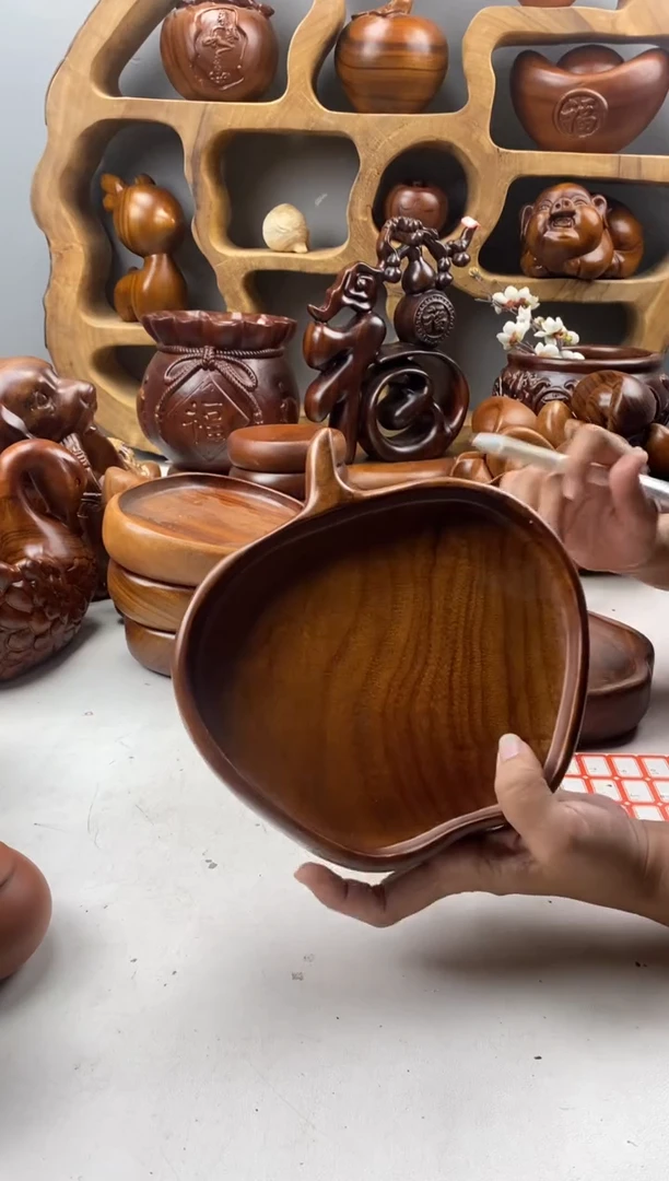 香樟木A7苹果盘/尺寸20*21*4