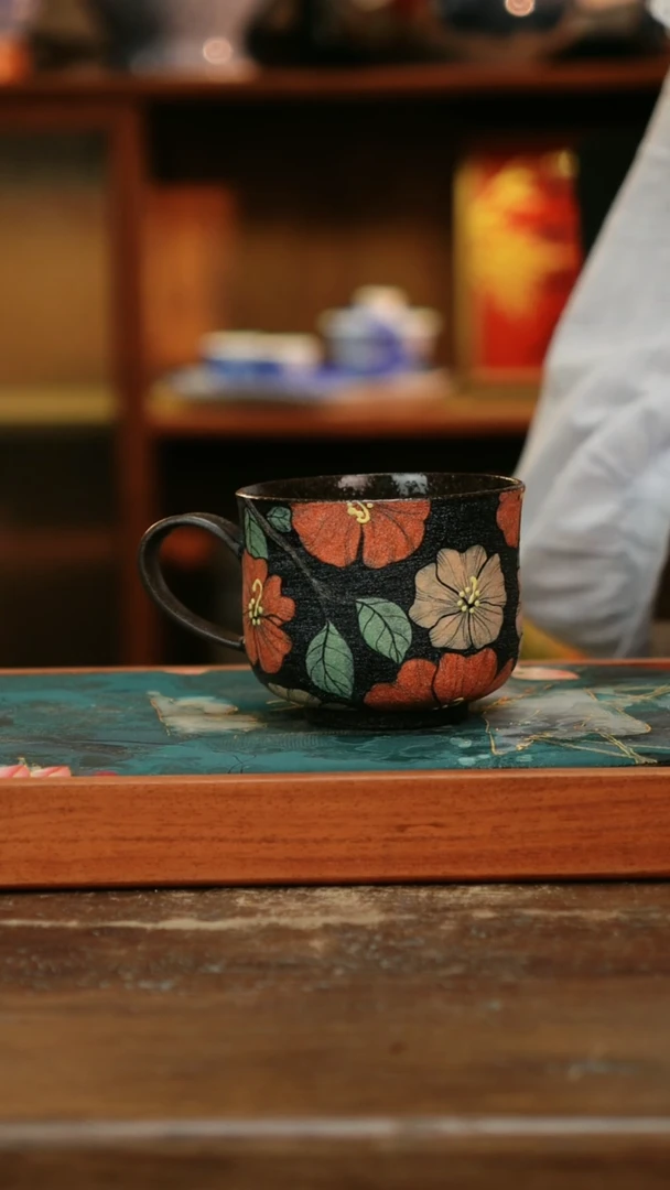 瓷片景德镇纯手工釉下彩精品茶具水杯