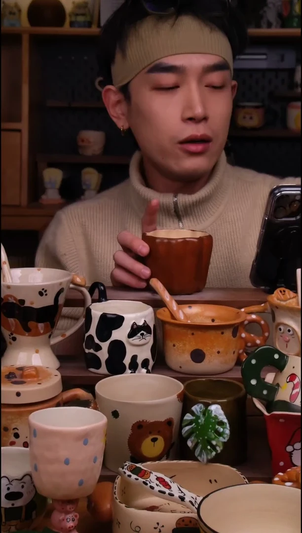 杯子陶景德镇可爱设计师款陶瓷