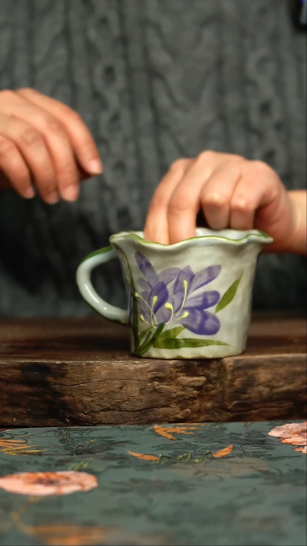 【闪购商品】杯杯釉下彩手工手绘同款陶器