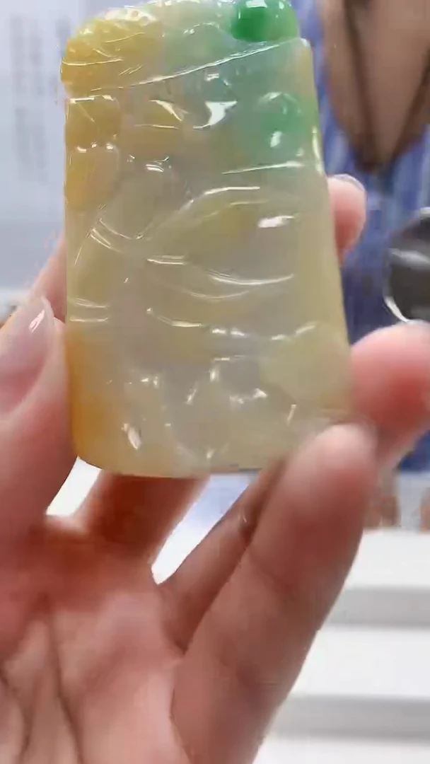 定制翡翠未镶嵌4902lr-毛货挂件197
