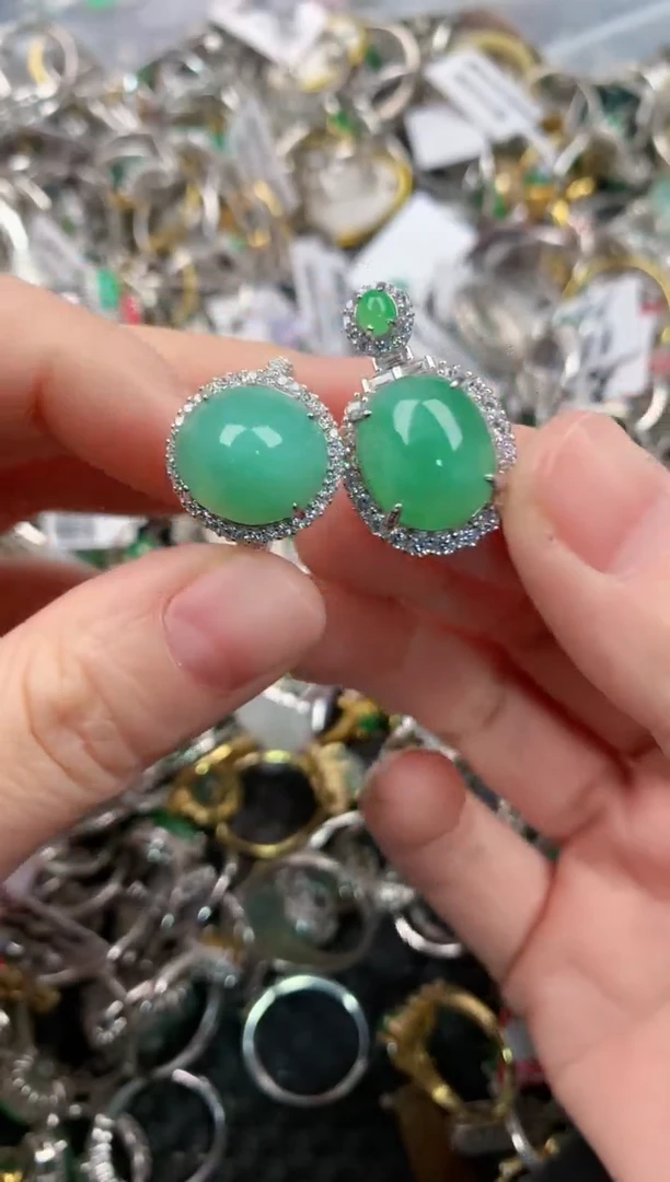 银S925镶嵌戒指翡翠333   6