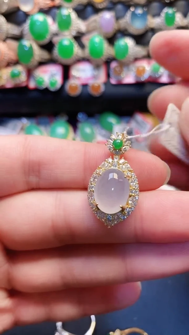 银S925镶嵌戒指翡翠天然