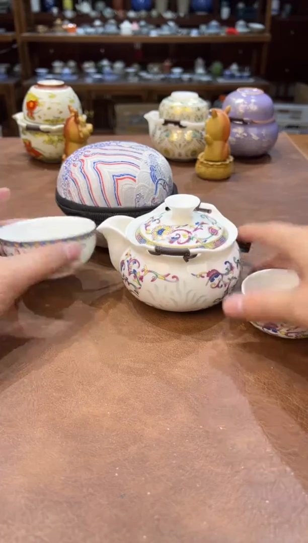 真的很便宜超好看会开片的旅行茶具6