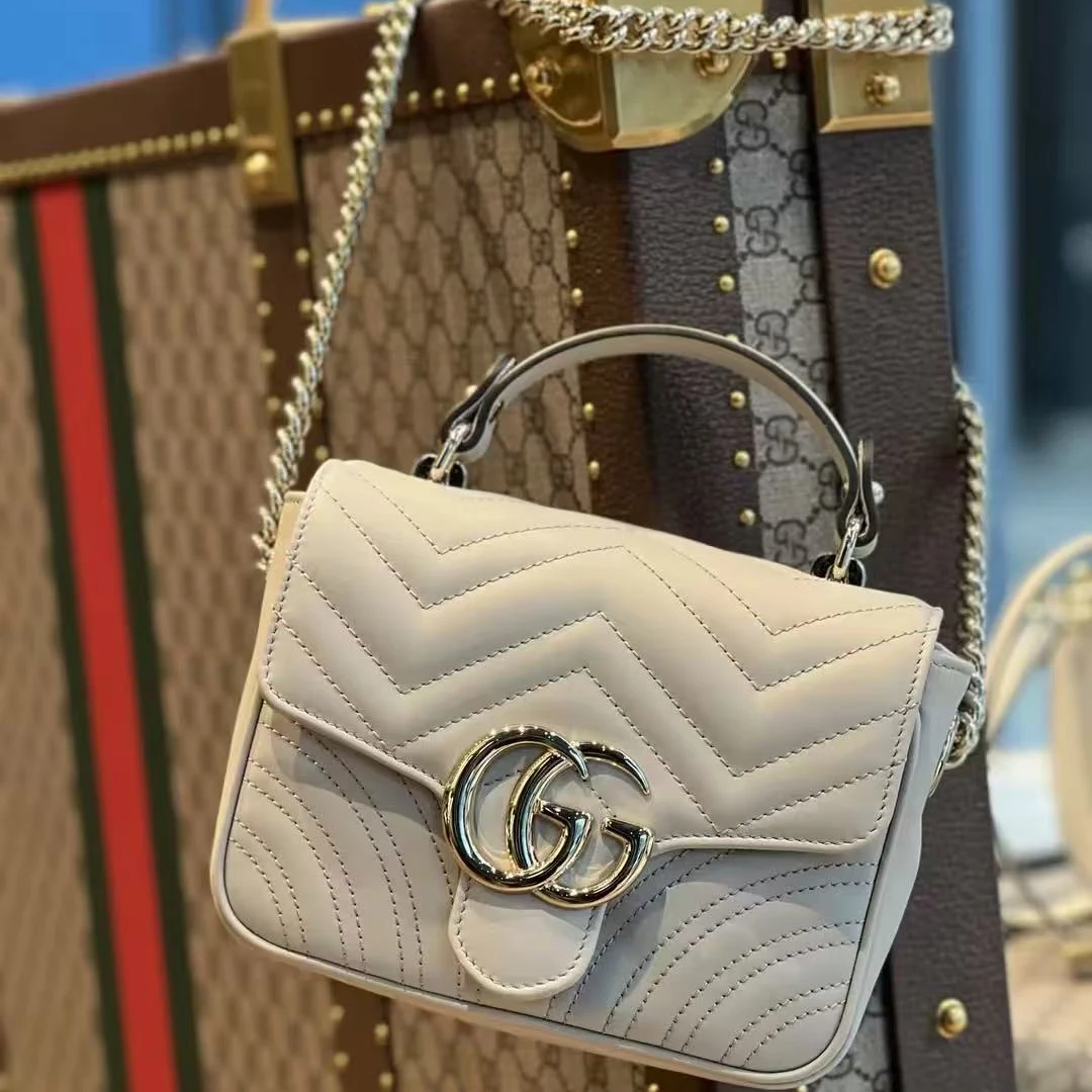 95新 GUCCI/古驰 坤球奢选 古驰新款马蒙方胖子斜挎包