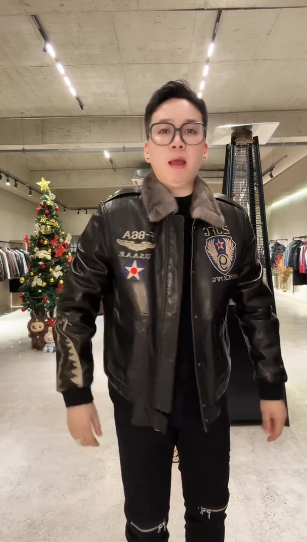 56码（150-165斤）男士水貂真皮夹克