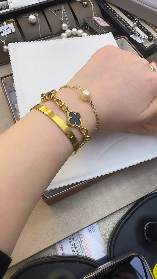 银S925镶嵌手链海水珍珠SL943