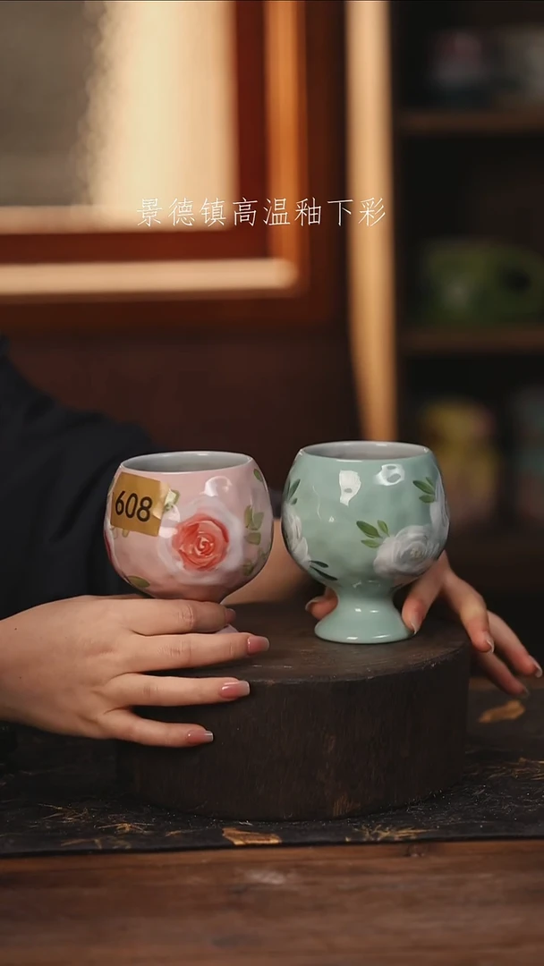 陶瓷景德镇高温釉下手绘陶瓷