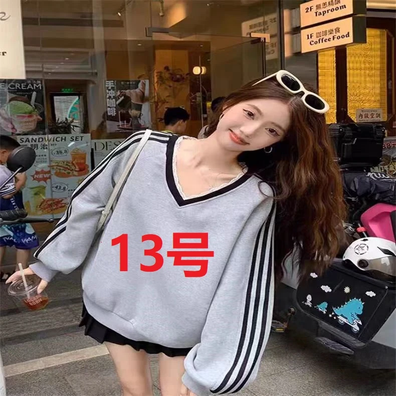 IN7763春秋V领卫衣