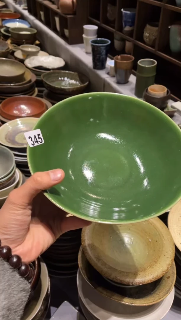 【闪购商品】瓷片345 微瑕翠绿大锅盘1个