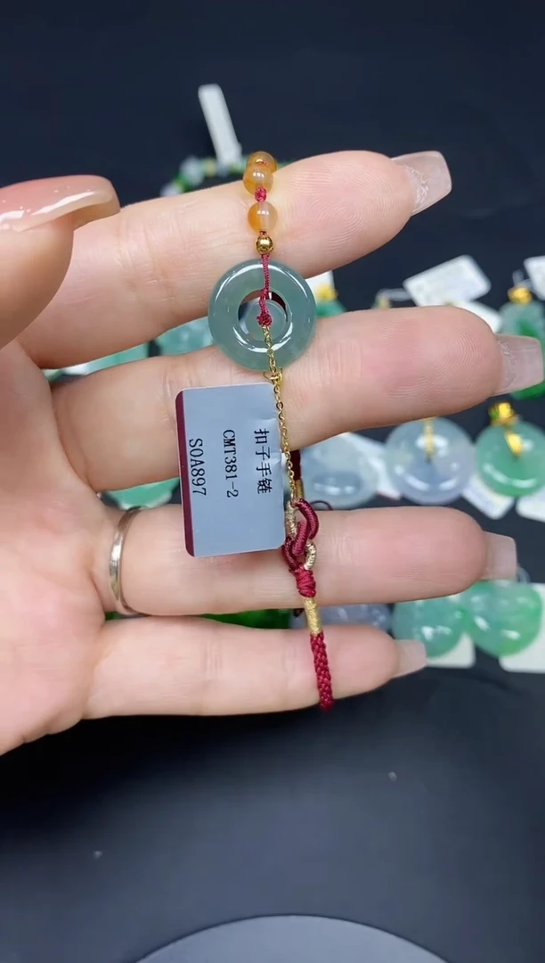 未镶嵌手绳翡翠甜甜圈@@CMT381-2