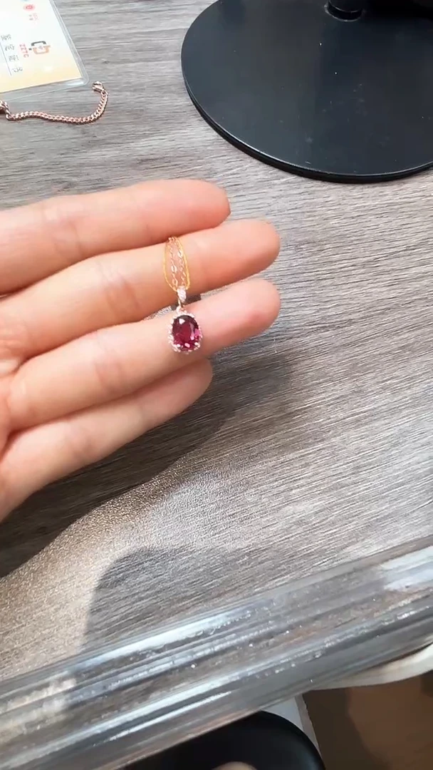 【闪购商品】石榴石项链银S925镶嵌09