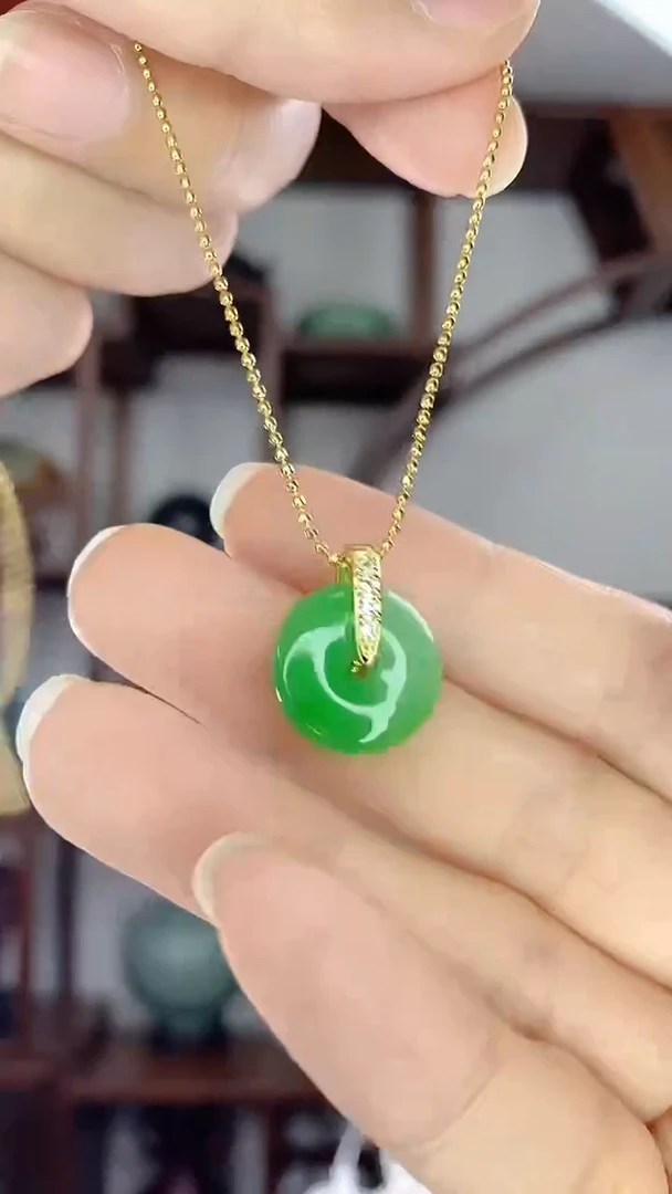 翡翠未镶嵌吊坠(赠链)多样性小扣子 X27