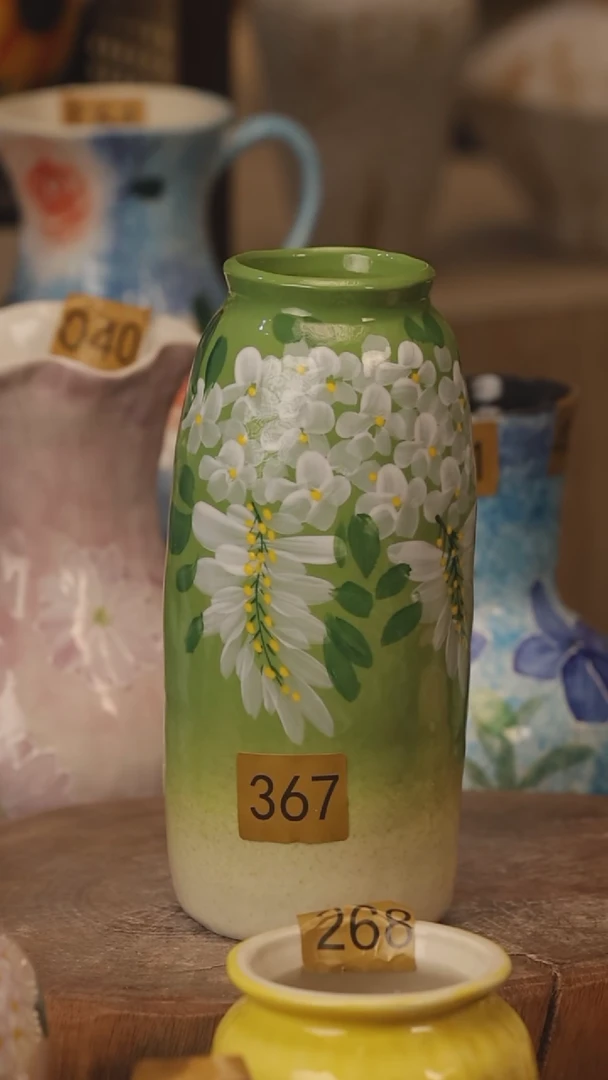 陶瓷景德镇设计师手作花器摆件侘寂风@M367@