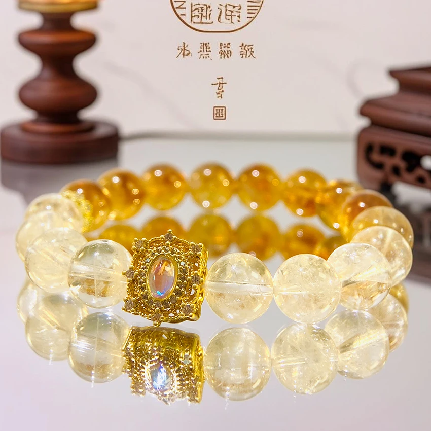 【满堂辉】黄水晶 卡10黄塔晶+卡10黄阿赛手串（多样性发其一）