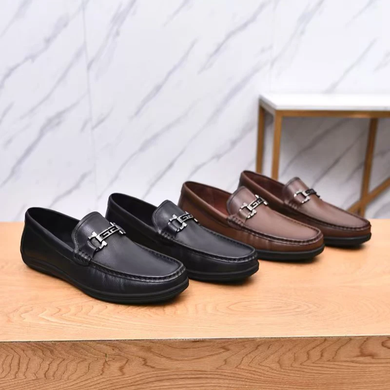 四季软底豆豆鞋男款皮鞋软皮软底平底舒适男士休闲皮鞋休闲乐福鞋