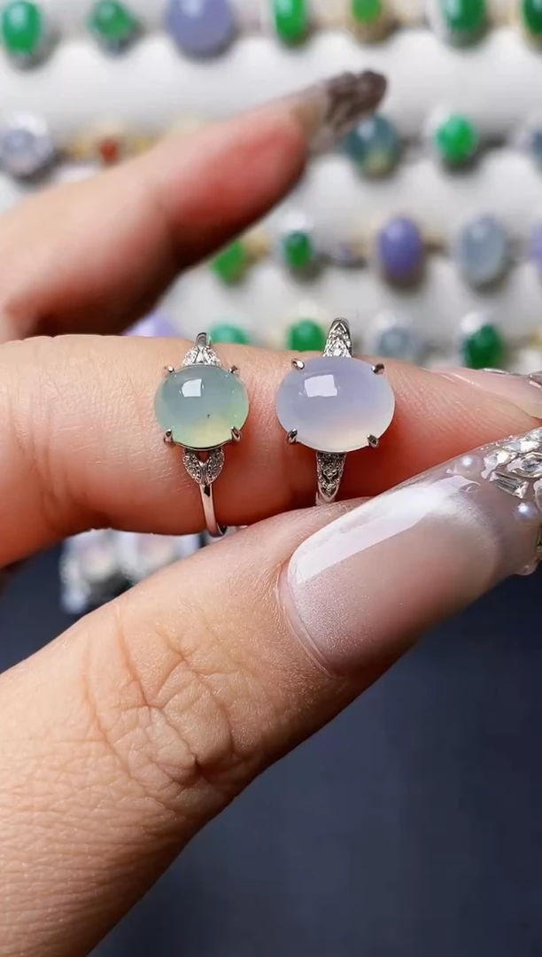 银S925镶嵌戒指翡翠0301