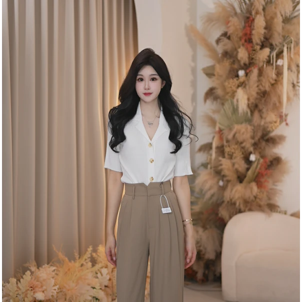 Basic House/百家好气质设计感春夏季新款百搭上衣B1335B5UQ62