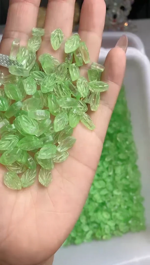 玻璃1503琉璃叶片50颗果绿色