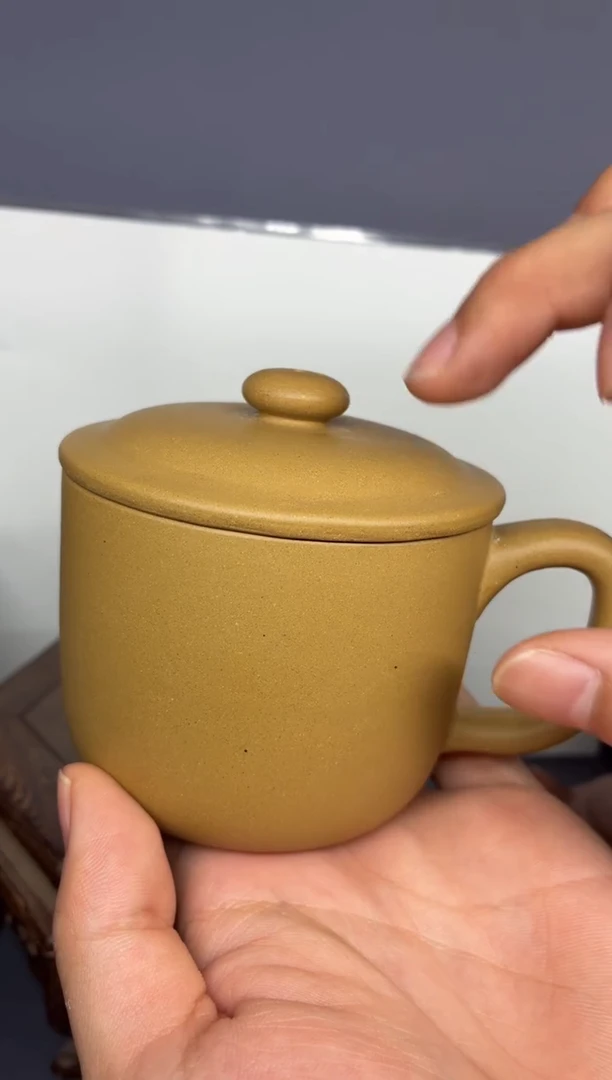 茶壶紫砂黄金段直筒盖杯