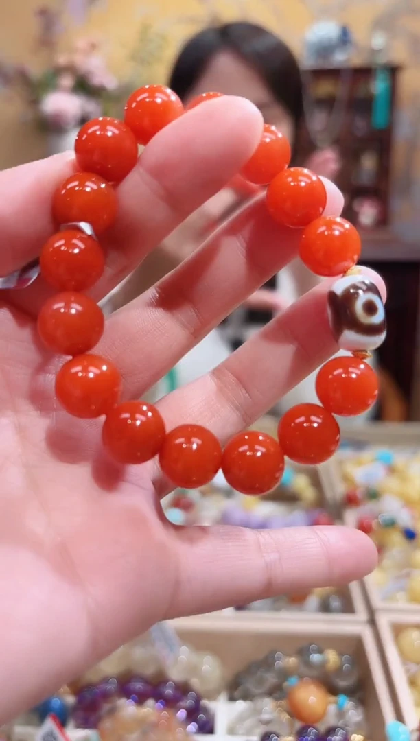 未镶嵌手串南红玛瑙设计款珠串玛瑙覆膜