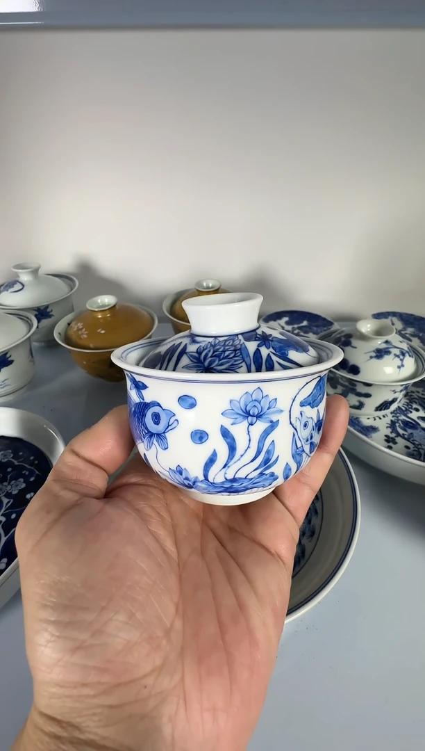 【闪购商品】景德镇高温手工手绘青花茶具