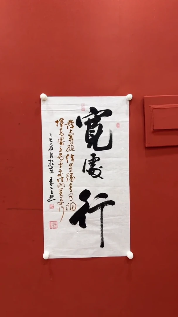 书法秦全宽处行 六尺对开