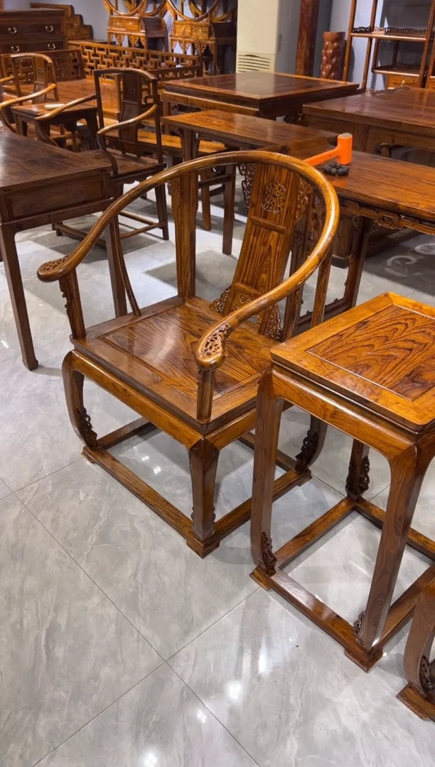木皇宫椅三件套家具