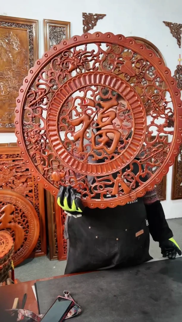 【闪购商品】香樟木木雕58公分  八宝福