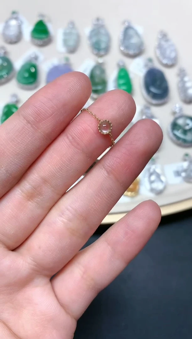 【闪购商品】翡翠戒指18K金镶嵌A260|戒链|580