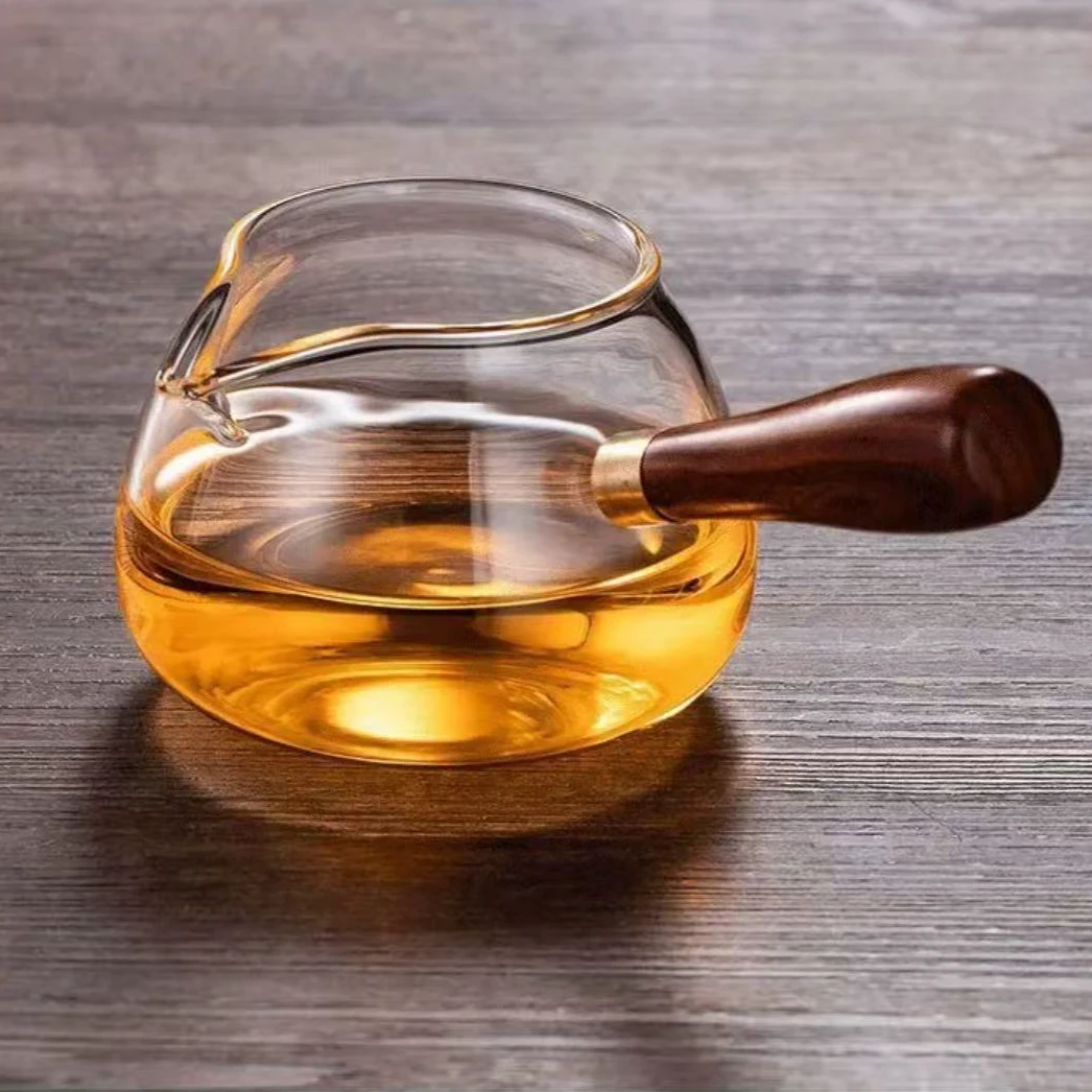 【陶珊居】大肚侧把公道杯木手柄公道杯 300ml