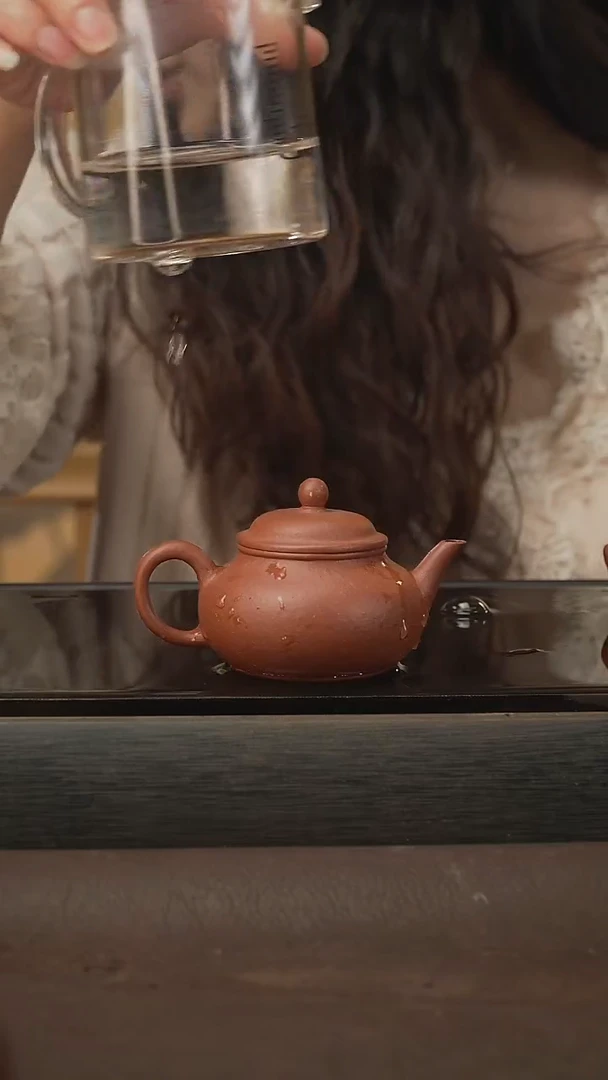 茶壶紫砂32水平，朱砂，100cc