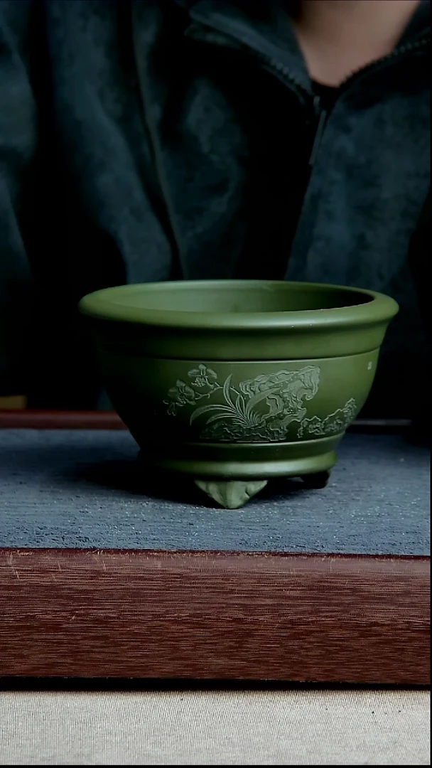 紫砂花盆12*7.5内径紫砂花盆