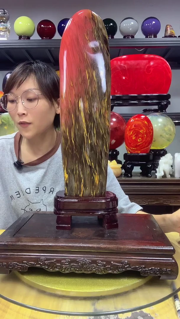 石材<鸿运当头>高档家居摆件博古架摆件