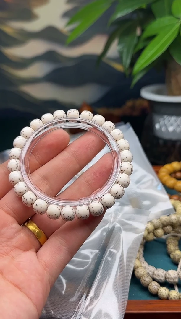 星月菩提手串原脂原生态  大留白河豚9*8
