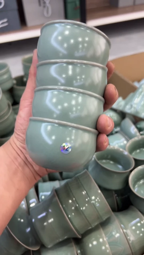 【闪购商品】杯翡翠绿纯手工平安缸杯大瑕12