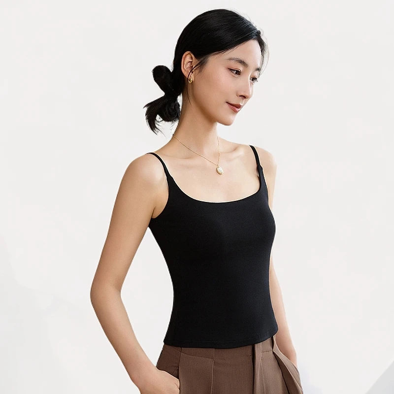 【自带罩杯】女背心打底夏季百搭美背防走光修身性感外穿多色小吊带