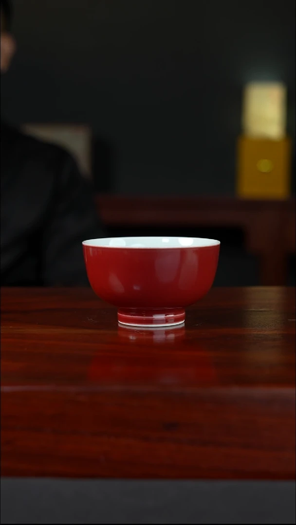 祖传窑  真柴窑传承400年宣德红主人杯