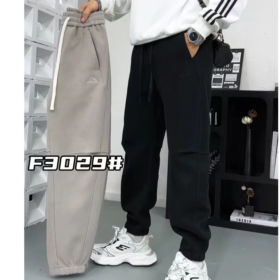 加厚不加绒磨毛棉男士休闲卫裤运动休闲裤