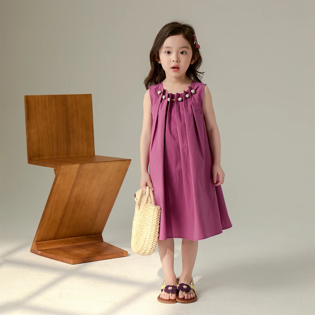 现货【梅子酱】100棉3727单层连衣裙女童夏装甜美显白韩版背心裙子