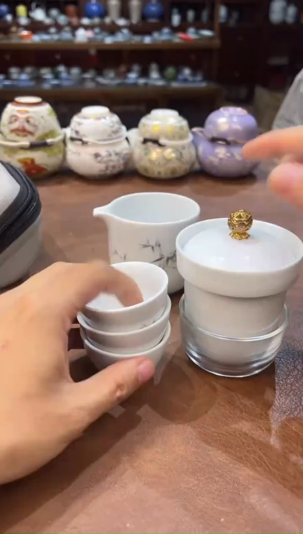 真的很便宜超好看会开片的旅行茶具